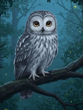 Gray Owl Decorative Custome Fridge Magnet Home Kitchen Office Decor